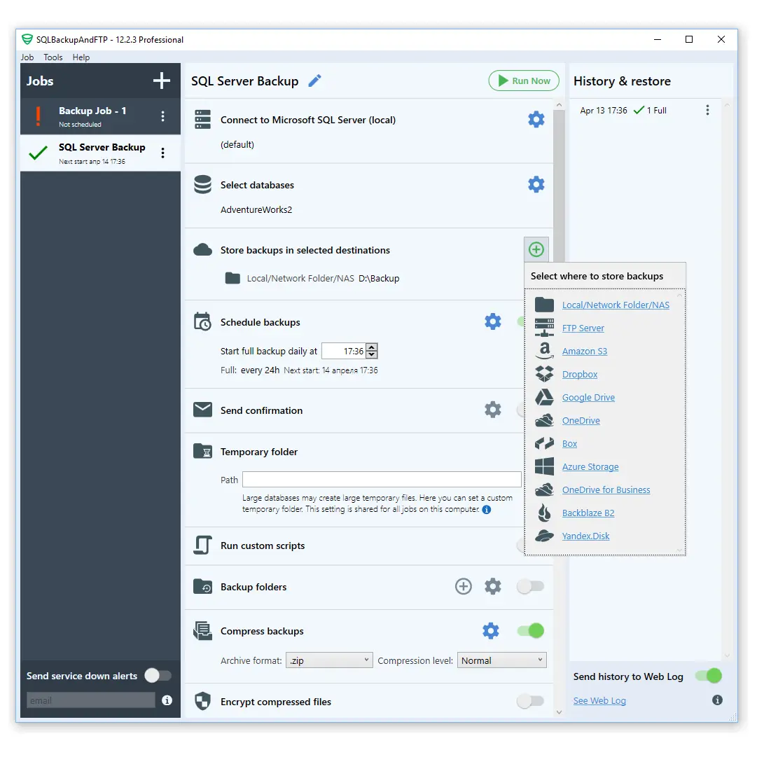 SQL Backup And FTP 3 Screenshot2