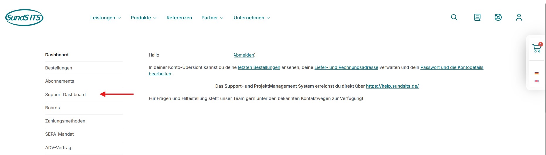 Das SundS ITS Support Dashboard 3 Login34